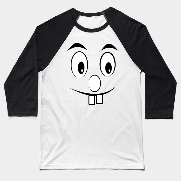 Funny Face Baseball T-Shirt by RAK20